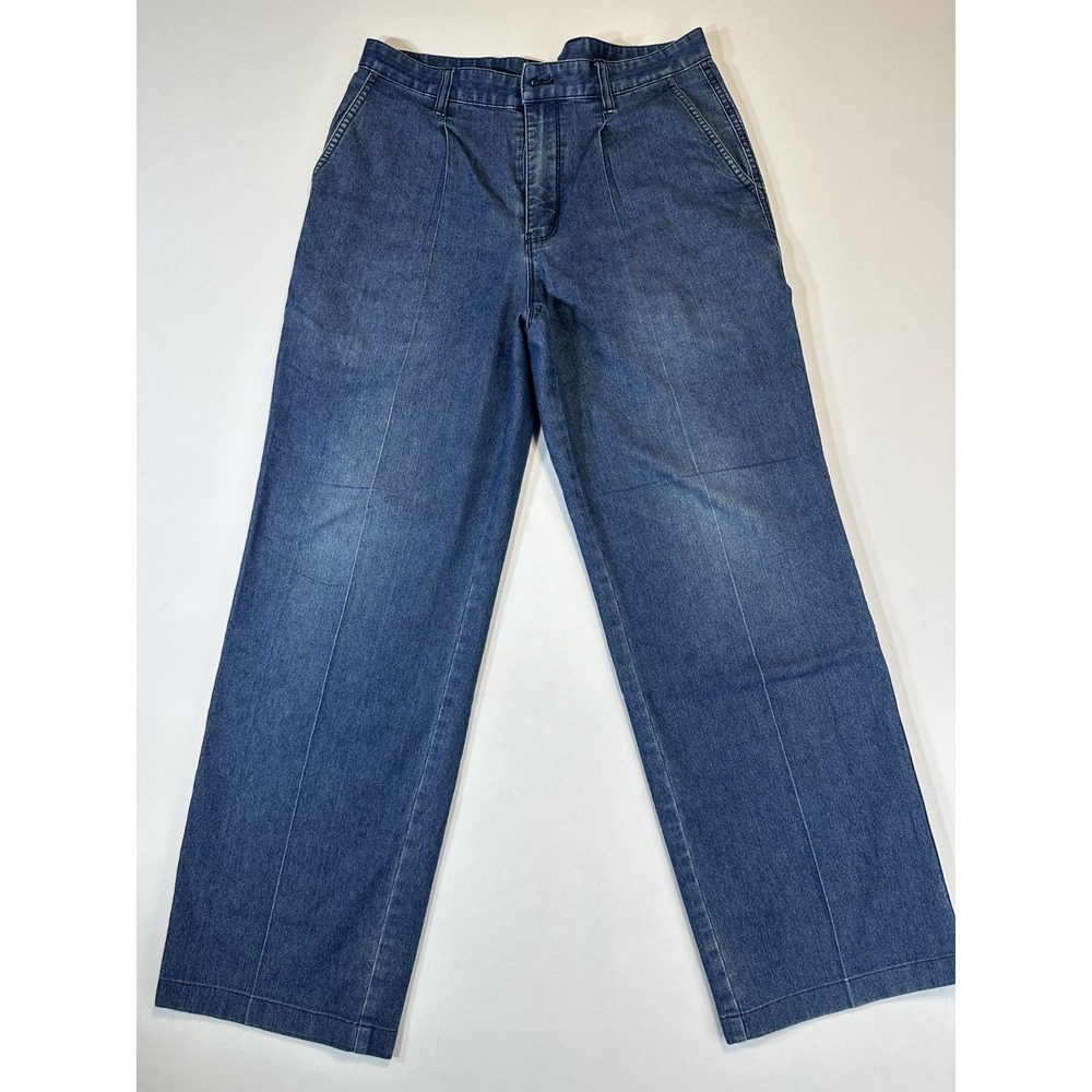 K England Denim Chino Pants Mens 32x28 Blue Straight Leg Casual Jeans